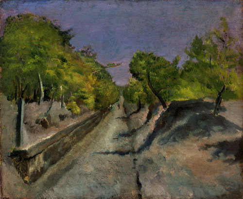 岸田劉生《石垣ある道(鵠沼風景)》1921年の写真