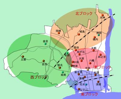 各公民館の位置の詳細は以下