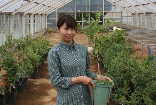 髙橋さんとブルーベリー