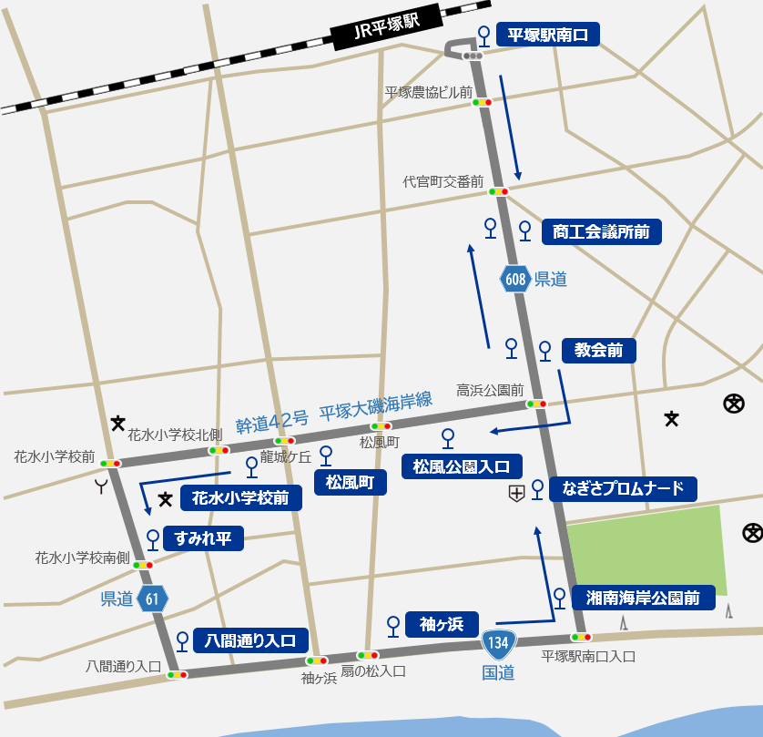 自動運転バス走行ルート図